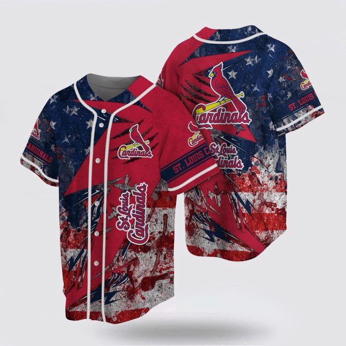 Show Your Mlb Pride With The St Louis Cardinals Us Flag Baseball Jersey!