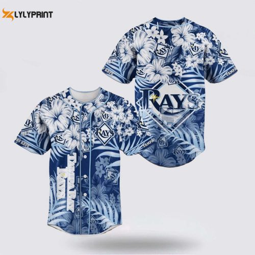 MLB Tampa Bay Rays Flower Jersey: Show Your Team Spirit with this Stylish Baseball Jersey!