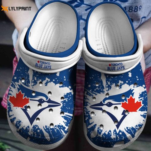MLB Toronto Blue Jays Crocs: Fan Baseball Shoes Blue-White Clog