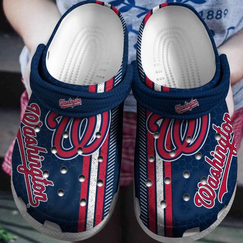 MLB Washington Nationals Navy Crocs: Baseball Fan Shoes