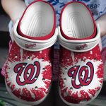 MLB Washington Nationals Crocs: Red-White Fan Baseball Shoes – Perfect for Game Day!