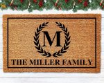 Personalized Monogram Wreath Doormat: Ideal Wedding & Christmas Gift