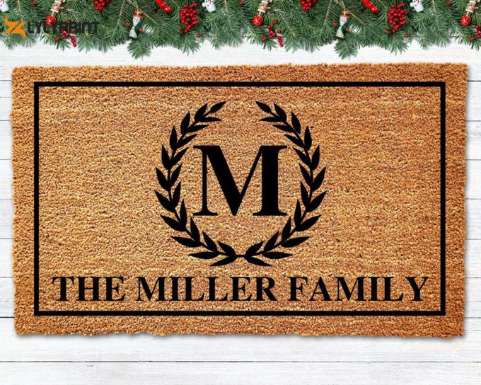 Personalized Monogram Wreath Doormat: Ideal Wedding &Amp;Amp; Christmas Gift