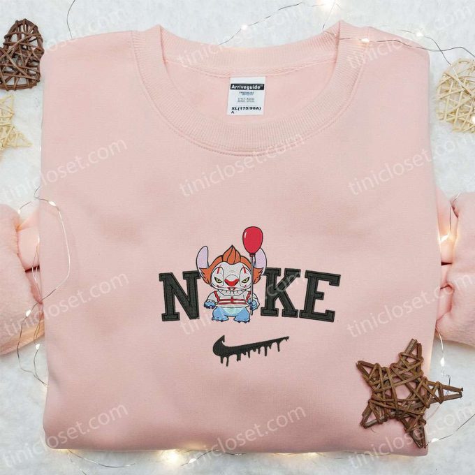 Nike X Chibi Pennywise Stitch Balloon Shirt Disney Halloween Hoodie – Best Gifts For Halloween Lovers