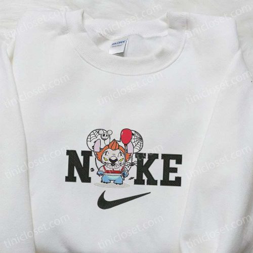 Nike x Chibi Pennywise Stitch Shirt & Disney Halloween Hoodie: Perfect Gifts for Halloween Lovers