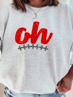 Stay Warm in Style with Ohio Football Stitch Sweatshirt – Officially Licensed NCAA Apparel