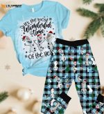 Disney Frozen Olaf Christmas Pj Set – Festive Tshirt Pants Santa Hat and Snowman Pajamas