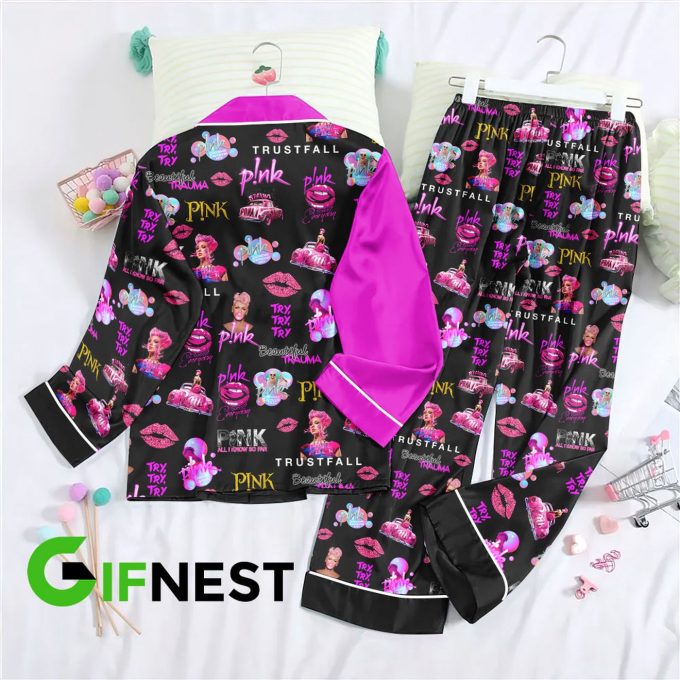 P!Nk Button Down Pajamas Set – Perfect Christmas Gift For Women