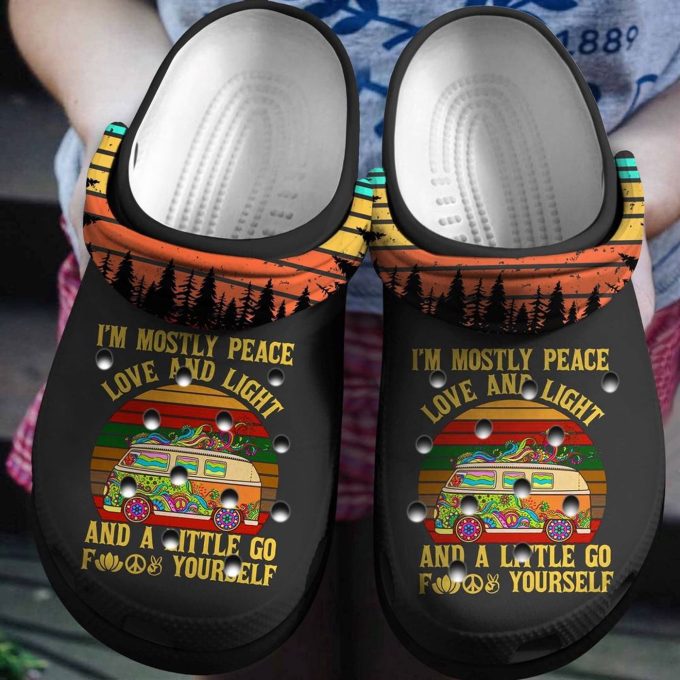 Stylish Peace Love &Amp; Light Hippie Vans Shoes: Perfect Crocs Clogs Gift For Birthday &Amp; Christmas