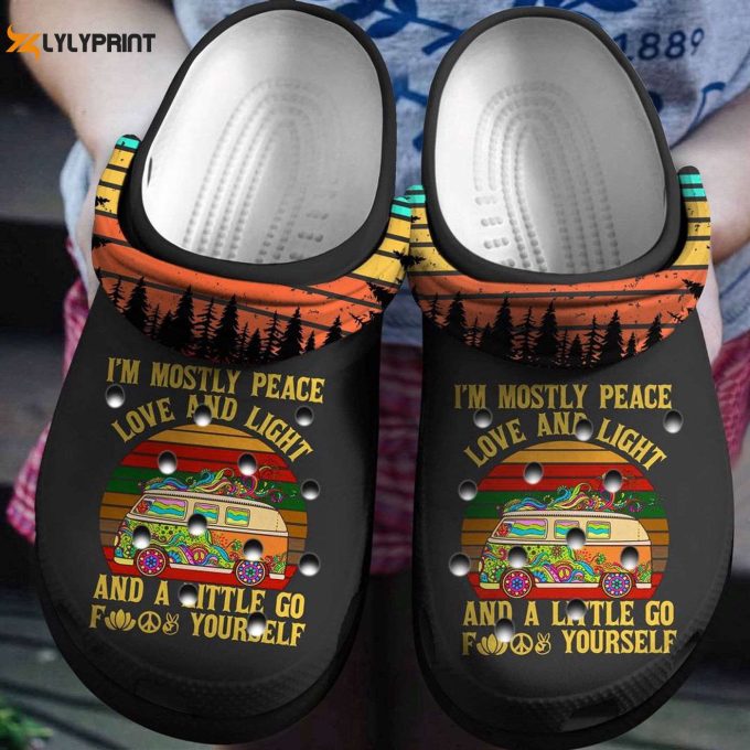 Stylish Peace Love &Amp;Amp; Light Hippie Vans Shoes: Perfect Crocs Clogs Gift For Birthday &Amp;Amp; Christmas