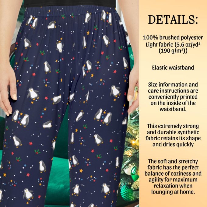 Cozy Penguin Family Pajama Pants: Cute Xmas Bird Sleepwear For Holiday Gifting &Amp; Matching Lightweight Loungewear