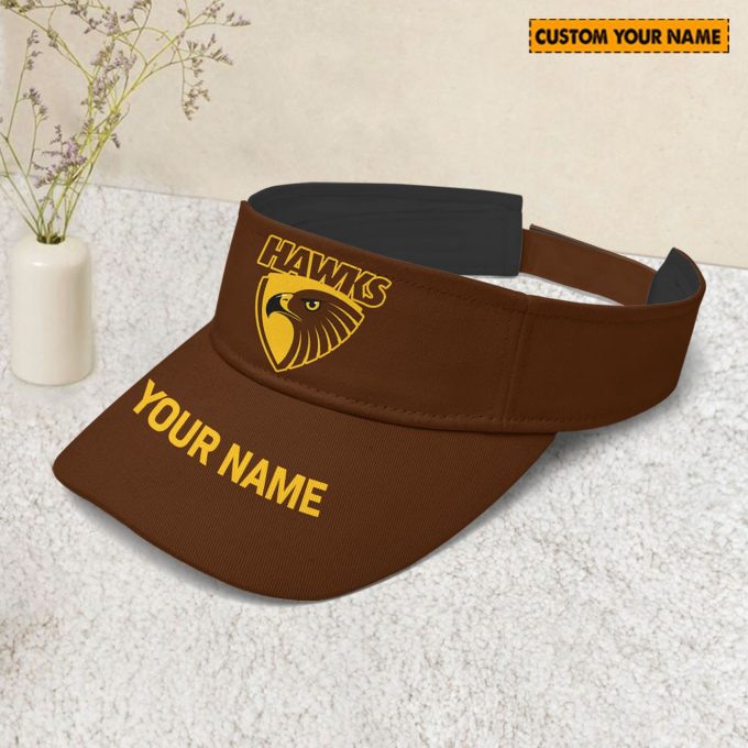 Personalized Hawthorn Afl Sunscreen Visor Cap Travel Hats For Fan 2