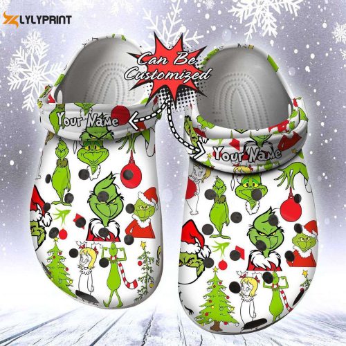 Custom Grinch Christmas Clogs – Fun & Safe Lightweight Footwear for Kids & Adults