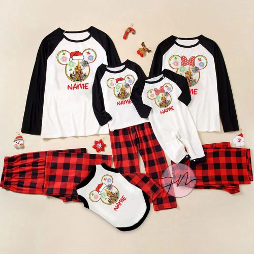 Magical Disney Family Matching Christmas Pajamas – Personalized Mickey Minnie Design