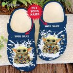 Personalized Houston Astros Baby Yoda Autism Awareness Crocs: MLB Baseball Clog Shoes