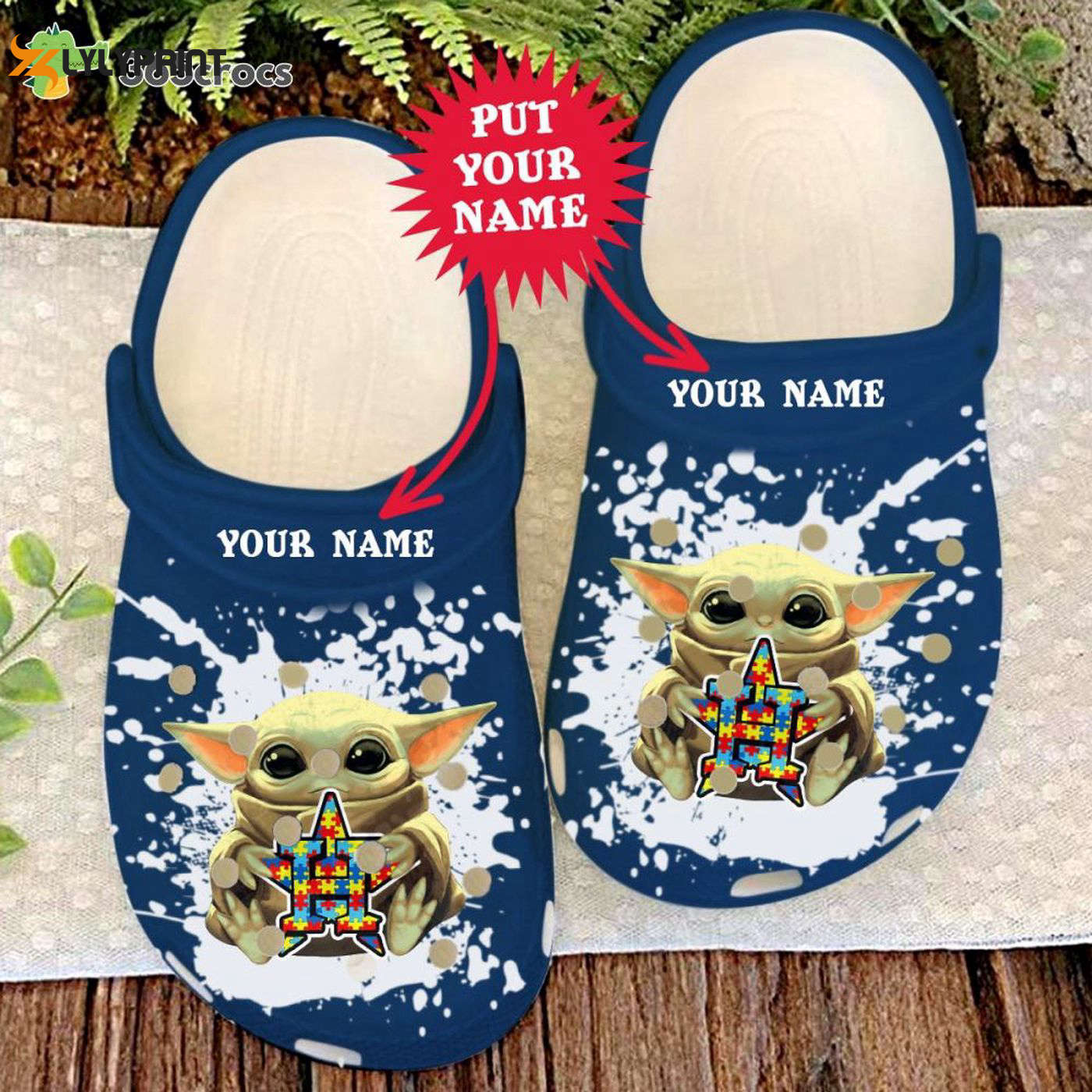 Custom Houston Astros Baby Yoda Autism Awareness Crocs-Shoes: Personalized MLB Baseball Clog Shoes Custom Houston Astros Baby Yoda Autism Awareness Crocs-Shoes: Personalized MLB Baseball Clog Shoes