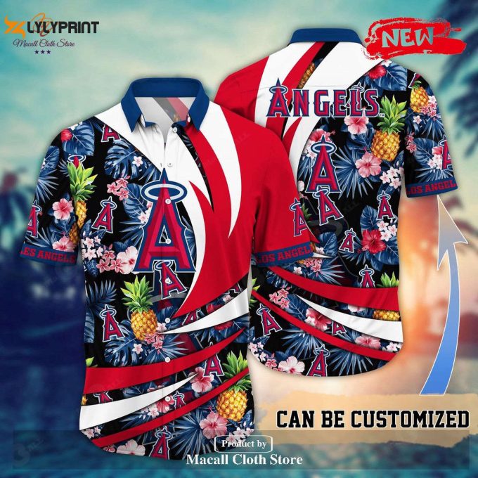 Los Angeles Angels Mlb Flower Pineapple Hawaiian Shirt – Personalized Gift For Sports Fans Men Women