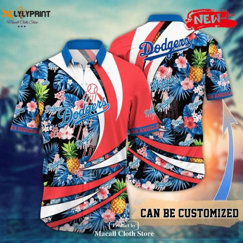 Los Angeles Dodgers MLB Flower Pineapple Shirt – Personalized Name Summer Baseball for Fans