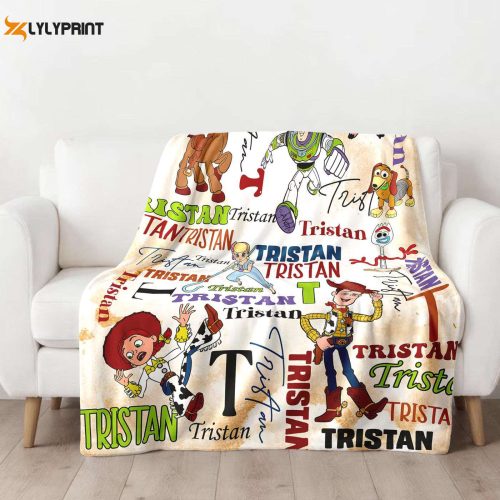 Custom Toy Movie Blanket – Personalized Fleece Gift with Cartoon Characters – Ideal Christmas Present