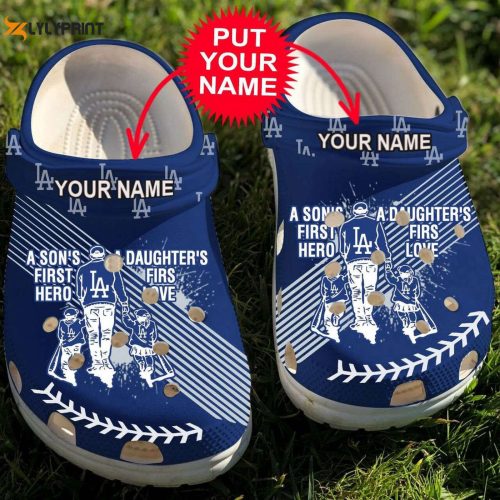 MLB Dooger LA TeamCrocs - Personalized Crocs Shoes for Dad and Son Daughter Crocband Clogs