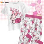 Piglet 3D Shirt Pant Set – Disney Cartoon Pajamas for Women & Men Winnie The Pooh Movie Bridesmaid Pajamas Piglet Midnight Shirt