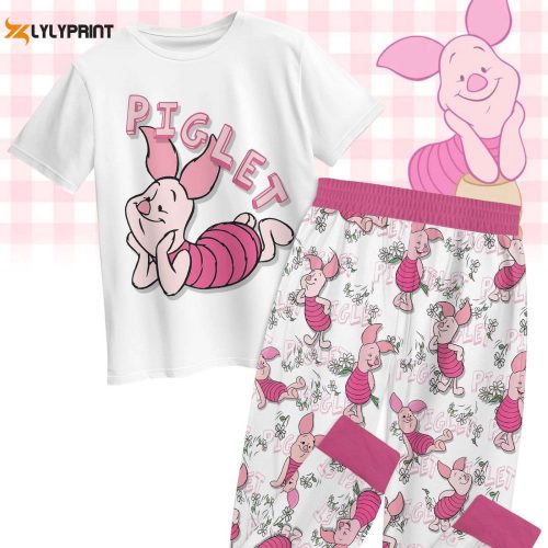 Piglet 3D Shirt Pant Set – Disney Cartoon Pajamas For Women &Amp; Men Winnie The Pooh Movie Bridesmaid Pajamas Piglet Midnight Shirt