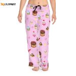 Delightful Pink Cupcake Pajama Pants for Women – Perfect Valentines & Mothers Day Gift Christmas Food Art Print Custom