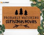 Get Festive with Personalized Last Name Doormat – Perfect Christmas Movie Watchers Gift!