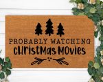 Get Festive with Personalized Last Name Doormat – Perfect Christmas Movie Watchers Gift!