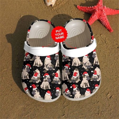 Pug Merry Christmas CustomCrocs: Festive DogCrocs-Shoes for the Holidays