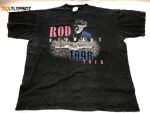 Vintage 90s Rod Stewart Tshirt – In The Round Tour Burnout Black Tee