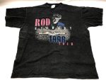 Vintage 90s Rod Stewart Tshirt – In The Round Tour Burnout Black Tee