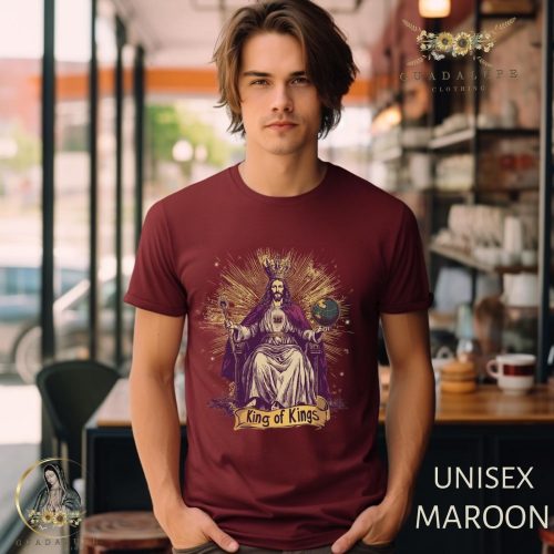 Sacred Heart of Jesus Unisex Tee – Religious Gifts Catholic Faith Shirt Church Apparel – Christmas Gift King of Kings T-shirt