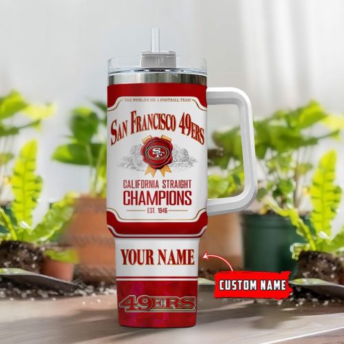 San Francisco 49ers Personalized NFL Jim Beam 40oz Stanley Tumbler: The Ultimate Gift for Fans