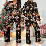 Santa Mickey Mouse Pajamas Set – Festive Christmas Light Shirt with Minnie Goofy Donald – Perfect Xmas Party Gift