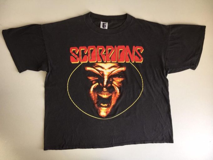 Vintage 1994 Scorpions Tshirt From Face The Heat Tour – Heavy Metal Rock 90S Shirt Single Stitch Tee