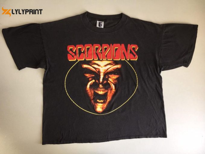 Vintage 1994 Scorpions Tshirt From Face The Heat Tour – Heavy Metal Rock 90S Shirt Single Stitch Tee