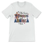 She Loves Jesus and America Too T-shirt: Show Your Faith and Patriotism!