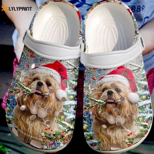 Stylish Shih Tzu Christmas Crocs: Crocband Clog Shoes for Men & Women