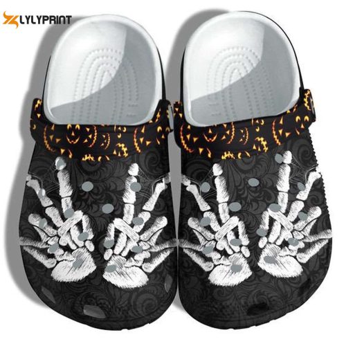Spooktacular Skeleton Hi FiveCrocs: Classic Clog Shoes for Halloween & Christmas – Perfect Father s & Grandpa s Gift!