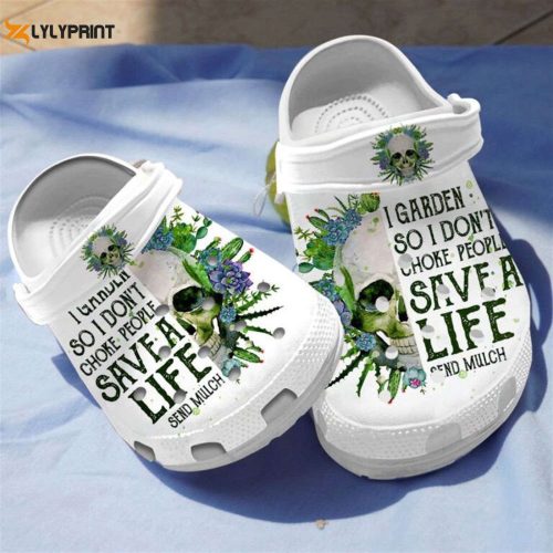 Skull Succulent Save A Life Shoes – Unique Crocs Clogs for Birthday & Christmas Gifts