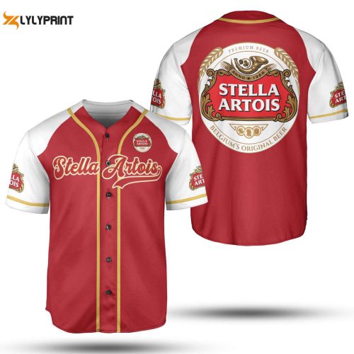 Authentic Stella Artois Beer Belgium MLB Jersey Shirt – Perfect for Baseball Fans!