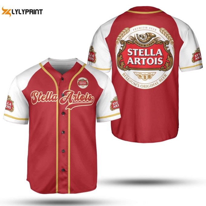 Authentic Stella Artois Beer Belgium Mlb Jersey Shirt – Perfect For Baseball Fans!