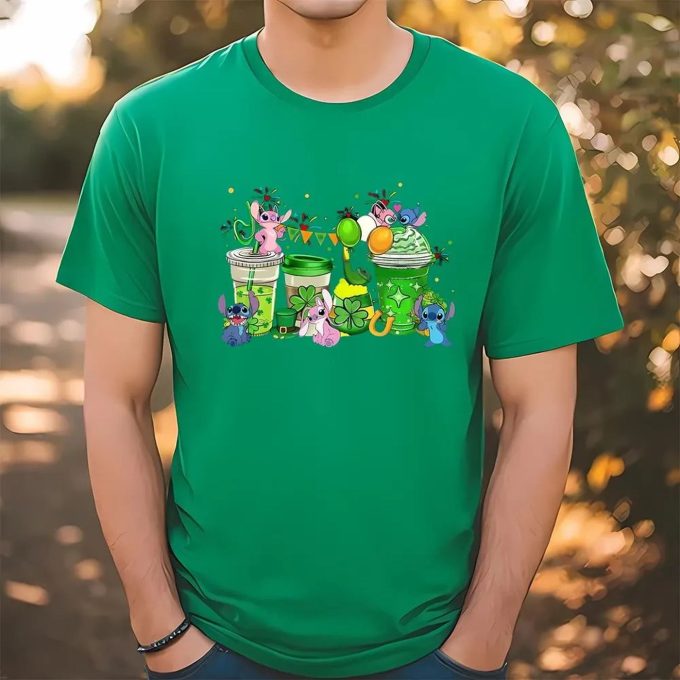 Get Lucky With Stitch And Angel St Patrick S Day Coffee Cup T-Shirt!