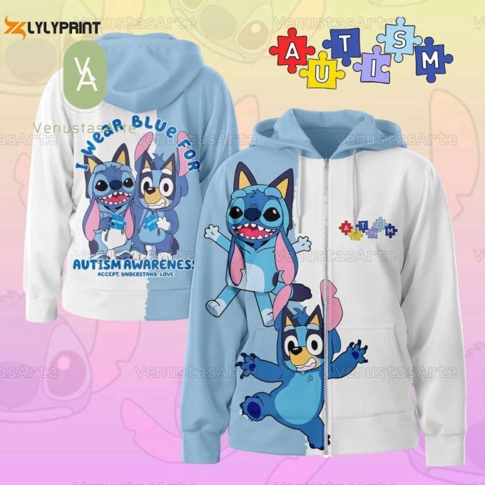 Cute Stitch Blue Dog Hoodie: Trendy Autism Shirt &Amp;Amp; Disney Cosplay Costume – Perfect Gift For Her