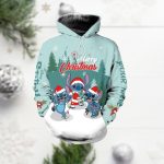 Stitch Christmas Hoodie Legging & Unisex Merry Stitchmas Hoodie Disney Santa Hat Yoga Pants & Magic Kingdom Xmas Leggings for Women