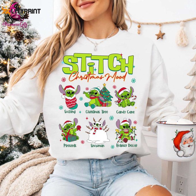 Stitch Christmas Mood Ugly Sweatshirt Disneyland Shirt Family Shirt