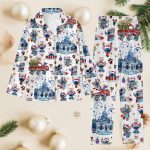 Disney Stitch Christmas Pajamas Set – Festive Santa Hat Holiday Pajama with Lilo and Stitch Cartoon Movie PJ Set Pants Magic Kingdom