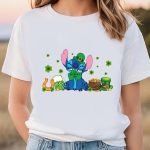 Get Lucky with Stitch Green St Patrick’s Day T Shirt – Celebrate the Irish Spirit!