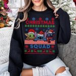 Stitch Toothless Baby Yoda Ugly Christmas Sweatshirt Christmas Squad Disneyland & Magic Kingdom Sweatshirt